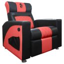 Ver imagem 3 de Poltrona Gamer Sparta com Encosto Reclinável e Carregador Usb:corino Preto/vermelho