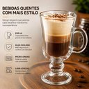 Ver imagem 2 de Caneca de Vidro para Café e Cappuccino Irish 230ml Alça Isolada Cozinha Escritório Transparente