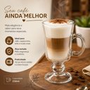 Ver mais imagens de Caneca de Vidro para Café e Cappuccino Irish 230ml Alça Isolada Cozinha Escritório Transparente