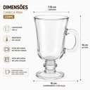 Ver imagem 5 de Caneca de Vidro para Café e Cappuccino Irish 230ml Alça Isolada Cozinha Escritório Transparente