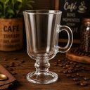 Ver imagem 6 de Caneca de Vidro para Café e Cappuccino Irish 230ml Alça Isolada Cozinha Escritório Transparente