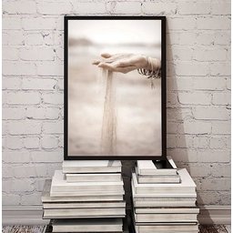 Quadro Decorativo Fotografia Mão Areia Praia 33x24cm:madeira Branca - 2 Quadro Decorativo Fotografia Mão Areia Praia 33x24cm:madeira Branca - 2