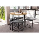 Ver imagem 2 de Mesa de Sala Jantar Li038 C-tampo 90 Cm + 4 Banquetas Freijó-preto Fosco