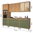 Ver imagem 6 de Armario Cozinha Completa Agata Ripado Com Balcão Freijó/Verde