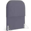 Ver imagem 3 de Cabeceira Cama Box 100cm Lanna com Puff Recamier Doha W01 Suede Cinza - Lyam Decor