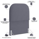 Ver mais imagens de Cabeceira Cama Box 100cm Lanna com Puff Recamier Doha W01 Suede Cinza - Lyam Decor