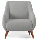 Ver imagem 7 de Kit 02 Poltronas Decorativa Fixa Pés de Madeira Paloma D02 Linho Cinza Escuro C-416 - Lyam Decor