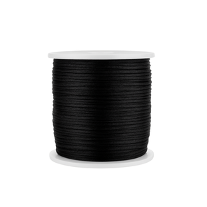 Cordão Acetinado Rabo de Rato 1mm Rolo com 100 M Preto