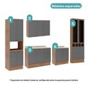 Ver imagem 5 de Armário de Cozinha Completa com Balcão Milla Spring Carraro Nogal com Cinza Titânio