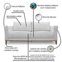 Ver imagem 6 de Kit Poltrona e Sofá 2 Lugares 1,90m Pés Castanho Cinza