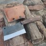 Machadinha Cutelo Pequeno Faca Artesanal Bruto Estilo Antigo Monobloco Carbono 5160 - 7