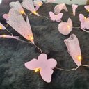 Ver imagem 1 de Fio de Luz de Fada Flores e Borboletas Rosa 20 Leds Pilha