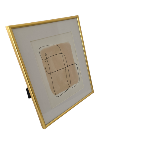 Porta Retrato Pvc Dourado - Borda Branca