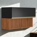 Ver imagem 2 de Armario Aereo Basculante Ripado 2p 120 Cm Proenca Nogueira Carbono Prime Demartez