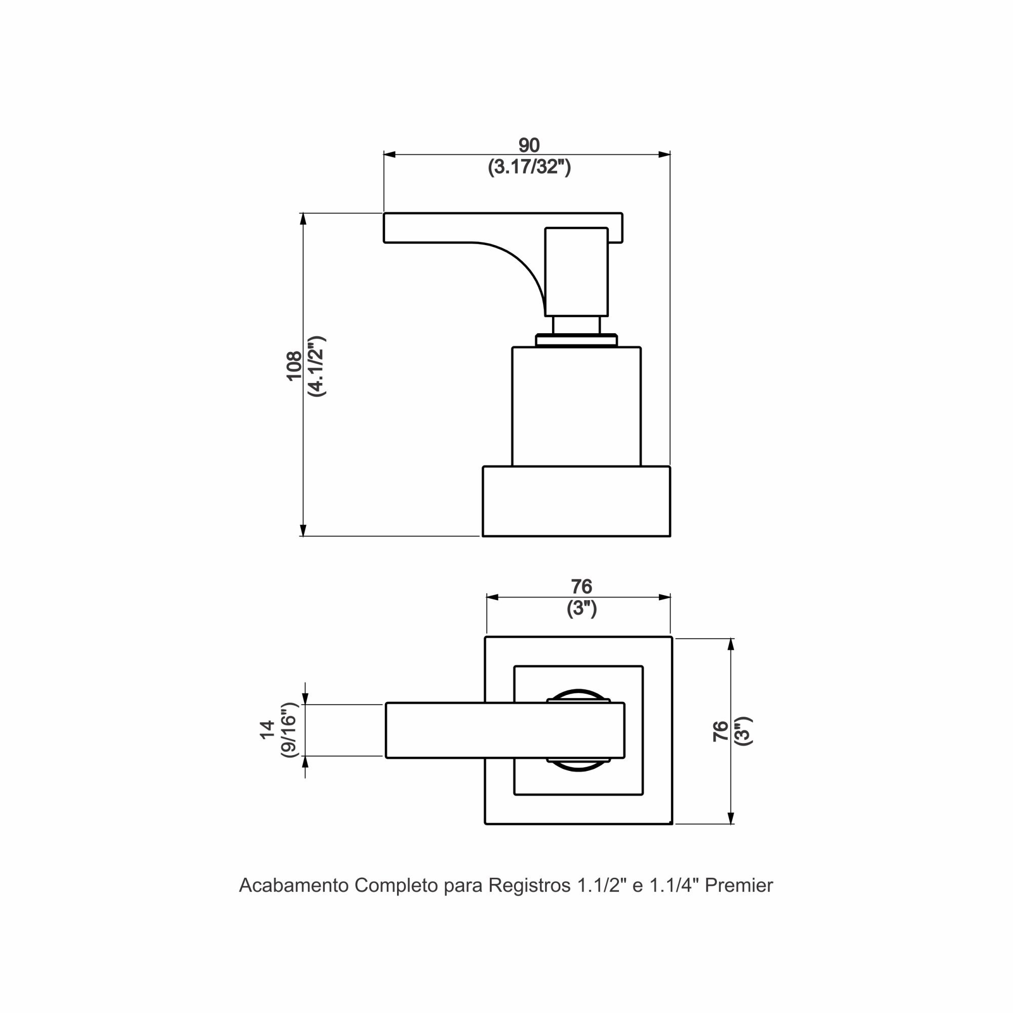 Acabamento Registro Base Docol 1.1/4' e 1.1/2' (grande) - Premier Perflex - 2