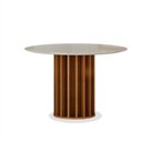 Ver imagem 2 de Sala de Jantar Mdf Redonda 4 Lugares Florença - Arbo Design - Cinamomo Off White Linho Bege