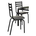 Ver imagem 3 de Conjunto Mesa de Jantar 4 Cadeiras Malva Tampo Vidro 107cm Sf Preto 118 Platina - Movelpolo