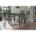 Ver imagem 2 de Conjunto Mesa de Jantar 4 Cadeiras Malva Tampo Vidro 107cm Sf Preto 118 Platina - Movelpolo