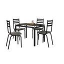 Ver imagem 1 de Conjunto Mesa de Jantar 4 Cadeiras Malva Tampo Vidro 107cm Sf Preto 118 Platina - Movelpolo
