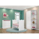 Ver imagem 1 de Jogo de Quarto Infantil Doce Sonho com Berço Simples, Cômoda e Colchão Branco