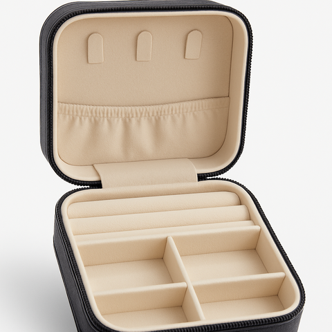 Porta Joia de Bolsa para Viagem Portátil/ Caixa de Armazenamento/bolsa/anel/colar Preto - Mobili