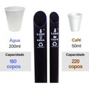 Ver imagem 5 de Kit Porta Copo Descartável Água + Suporte Café + Lixeira Pvc