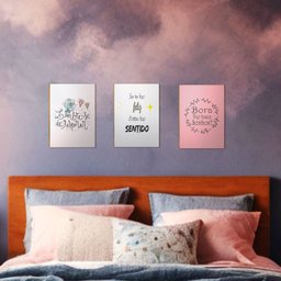 Kit 03 Placas Mdf Bora Viver Nossos Sonhos Decoração Dc9 - 4