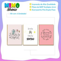 Kit 03 Placas Mdf Bora Viver Nossos Sonhos Decoração Dc9 - 3