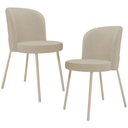 Ver imagem 1 de Kit 02 Cadeiras para Sala de Jantar Cozinha Estofada Gavi Arena L02 Linho Bege Escuro - Lyam Decor
