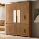 Ver imagem 1 de Guarda-Roupa 10 Portas 4 Gavetas com Espelho Elite Vizanno Marrom/Amendola Touch