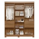 Ver imagem 4 de Guarda-Roupa 10 Portas 4 Gavetas com Espelho Elite Vizanno Marrom/Amendola Touch