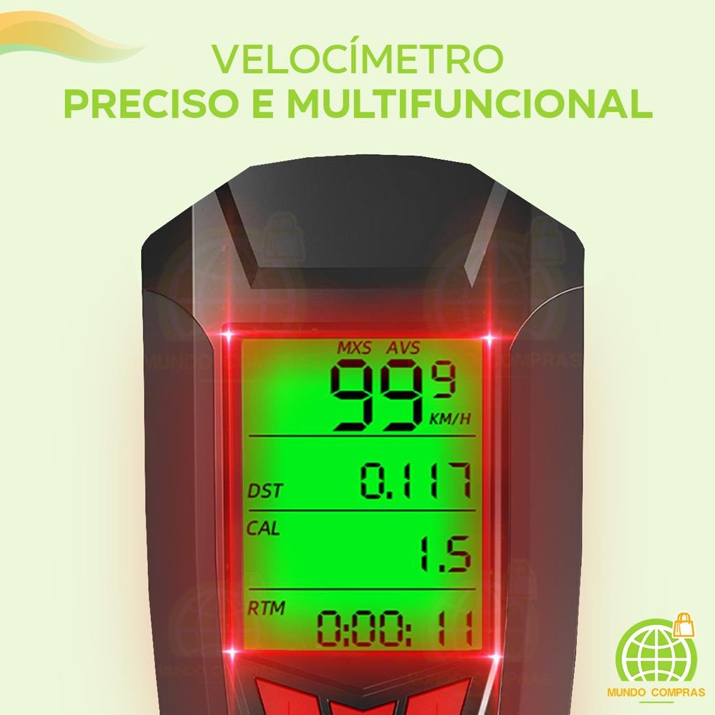 Farol para Bike com Velocimetro e Alarme Anti-furto + Indicador de Bateria - 5