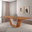 Ver imagem 2 de Mesa para Sala de Jantar Rubi 220cm Madeira Tampo Barril Laminado Moderna Mobilia