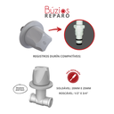 Ver imagem 2 de Reparo para Registro de Pressão com Canopla Abertura Rotativa Búzios Luxo Cor Cinza Durín