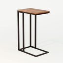 Ver imagem 3 de Mesa Lateral Encaixe Elena Preto e Tampo Amêndoa Asturias - Cor: Preto