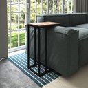 Ver imagem 1 de Mesa Lateral Encaixe Elena Preto e Tampo Amêndoa Asturias - Cor: Preto