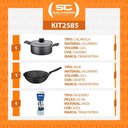 Ver imagem 2 de Caçarola Turim Alumínio Chumbo Antiaderente 2,8l + Faqueiro Ipanema Azul 24pc + Wok Loreto 3,6l