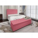 Ver imagem 3 de Cabeceira Casal E Recamier Baú 1,60m Madrid Suede Rosa