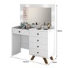 Penteadeira Premium Camarim com Banqueta Espelho e Luzes Led Luna Branco - Cor: Branco - 3