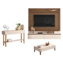 Ver imagem 1 de Home Suspenso Astor Castanho Off White com Mesa de Centro Liz e Aparador Fiero Off White - Hb Mó