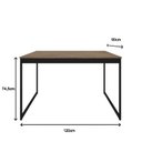 Ver imagem 2 de Mesa de Jantar Retangular 4 Lugares Madeira Moderna Industrial 120x90cm