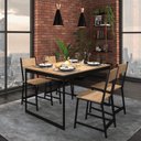 Ver imagem 3 de Mesa de Jantar Retangular 4 Lugares Madeira Moderna Industrial 120x90cm