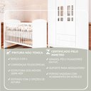 Ver mais imagens de Conjunto Quarto Bebê Berço 3EM1 Eloá Guarda Roupa 4 Portas 100% MDF Branco