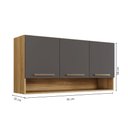 Ver imagem 3 de Armário Aéreo New 3 Portas Arte Móveis:cinamomo/grafite