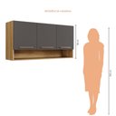 Ver imagem 4 de Armário Aéreo New 3 Portas Arte Móveis:cinamomo/grafite