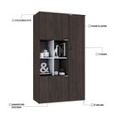 Ver imagem 5 de Armário Alto com Nicho e 03 Portas 161,5x90x42cm Wlan90 Terracota - Branco