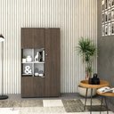 Ver imagem 6 de Armário Alto com Nicho e 03 Portas 161,5x90x42cm Wlan90 Terracota - Branco