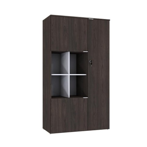 Armário Alto com Nicho e 03 Portas 161,5x90x42cm Wlan90 Terracota - Branco
