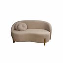 Ver imagem 2 de Sofá Orgânico 2 Lugares C/2 Almofadas Curvo Sala Recepção Amsterdã Suede Cappuccino - Montanari's de