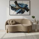 Ver imagem 1 de Sofá Orgânico 2 Lugares C/2 Almofadas Curvo Sala Recepção Amsterdã Suede Cappuccino - Montanari's de